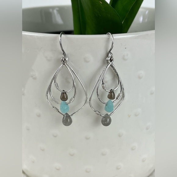 SILPADA W2036 Sterling silver mixed beads dangle earrings - Picture 2 of 8